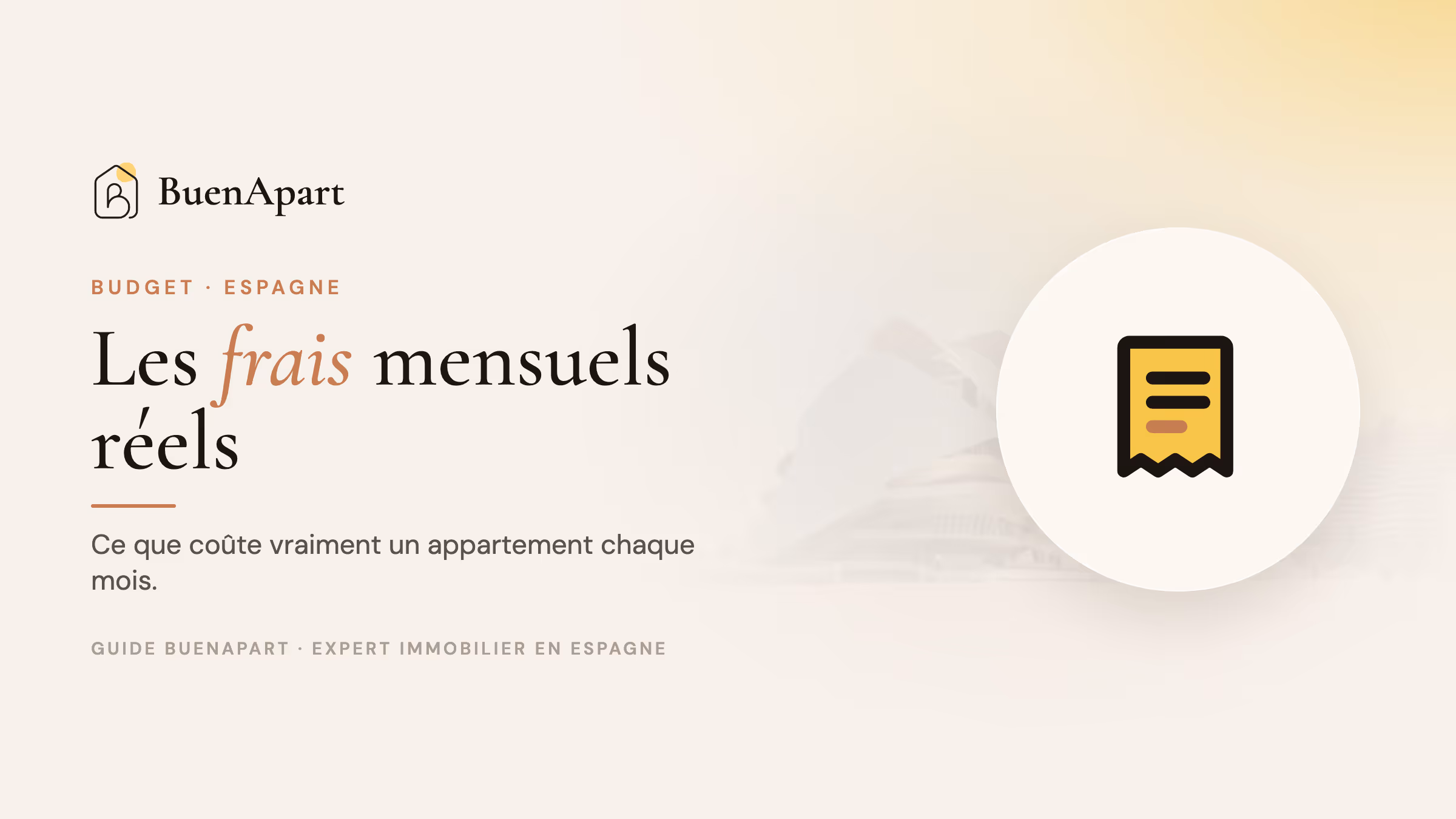 Guide BuenApart — frais mensuels reels appartement espagne