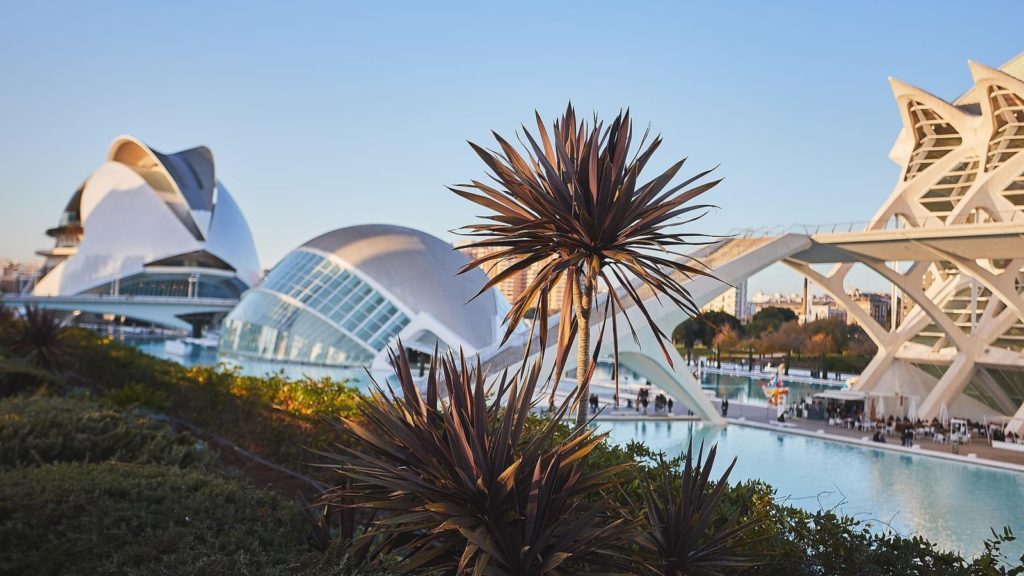 Ciudad de las Artes y las Ciencias de Valencia al atardecer